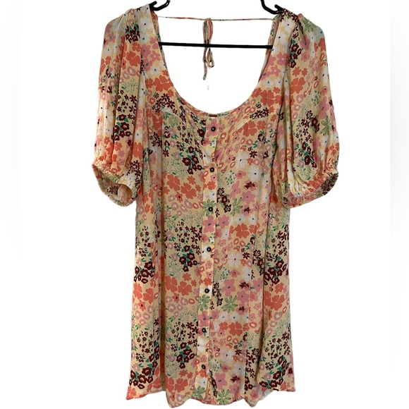 NWOT Free People Callie Printed Floral Tunic - Picture 6 of 15